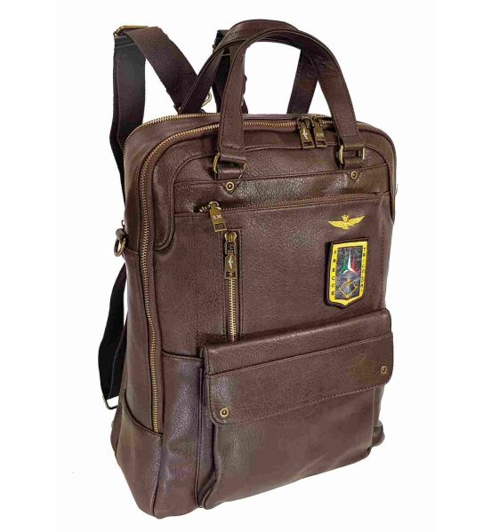 Σακίδιο Πλάτης και τσάντα Ώμου  AERONAUTIKA MILITARE AM-476 Zaino-καφέ