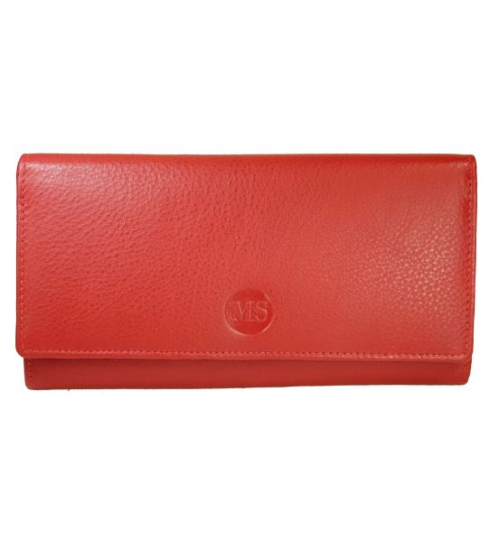 Δερμάτινο Γυναικείο Πορτοφόλι MS 6409-red