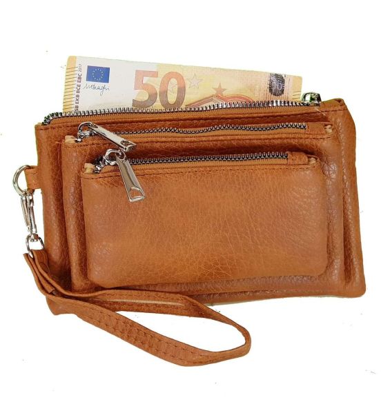 Γυναικείο πορτοφόλι με λουράκι OEM YC120-5 Κονιάκ