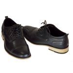 Ανδρικό δερμάτινο παπούτσι HLS S02 μαύρο