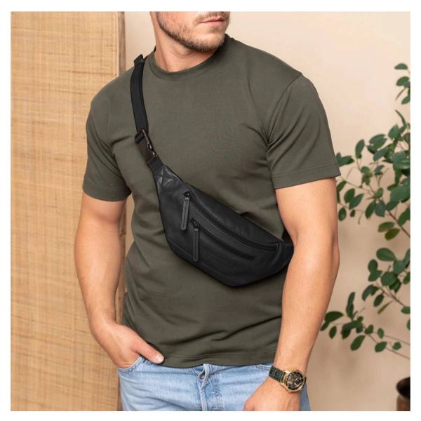 Δερμάτινο Ανδρικό Τσαντάκι Μέσης Brana Chesterfield C23.102600 Μαύρο – Premium, Στυλ & Ποιότητα