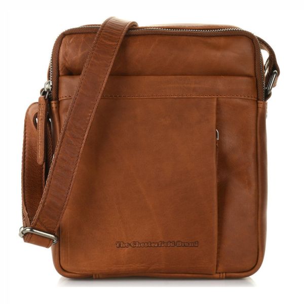 Δερμάτινο Τσαντάκι Ώμου Chesterfield Alva C48.095531 Κονιάκ – Premium Pull-Up Δέρμα με Πολλαπλές Θήκες