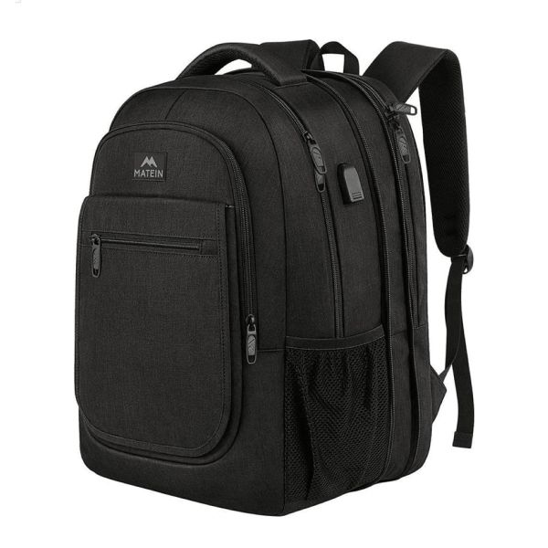 Σακίδιο Πλάτης Επεκτάσιμο Matein 1364 Μαύρο 36,8L για Laptop 15,6” Αδιάβροχο, με Θύρα USB & Αντικλεπτικό