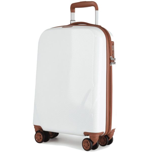 Μεγάλη Βαλίτσα 78×30,5x 52 Newcom N1488/70 Λευκό 78cm | Polycarbonate Επεκτάσιμη για 23Kg και Άνω Αεροδρομίου