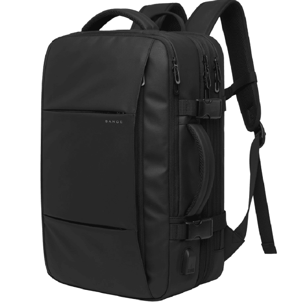 Σακίδιο Ταξιδιού Καμπίνας BANGE 1908 Plus Μαύρο 49L – Laptop 17,3” για Όλες τις Αεροπορικές, με USB & Επέκταση