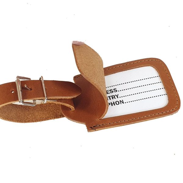 Δερμάτινη Ετικέτα Βαλίτσας  SISSI LEATHER 00816-Tabac