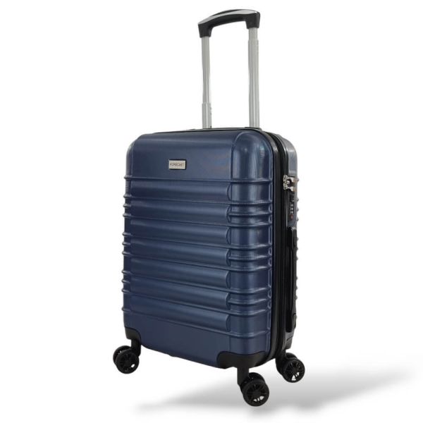 Βαλίτσα Καμπίνας FORECAST DQ2207 Μπλε 55x40x20 –Ελαφριά, Επέκταση, Ιδανική για Ryanair, Aegean & Easyjet