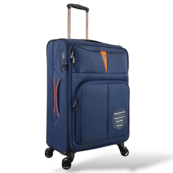 Μεσαία Βαλίτσα 68x43x30 Υφασμάτινη Diplomat Venice ZC6101-M Μπλε 75L | Premium  Αποσκευή – Επεκτάσιμη για 20 Κιλά