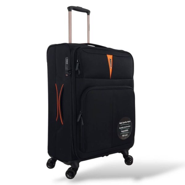 Μεσαία Βαλίτσα 68x43x30 Υφασμάτινη Diplomat Venice ZC6101-M Μαύρο 75L | Premium  Αποσκευή – Επεκτάσιμη για 20 Κιλά