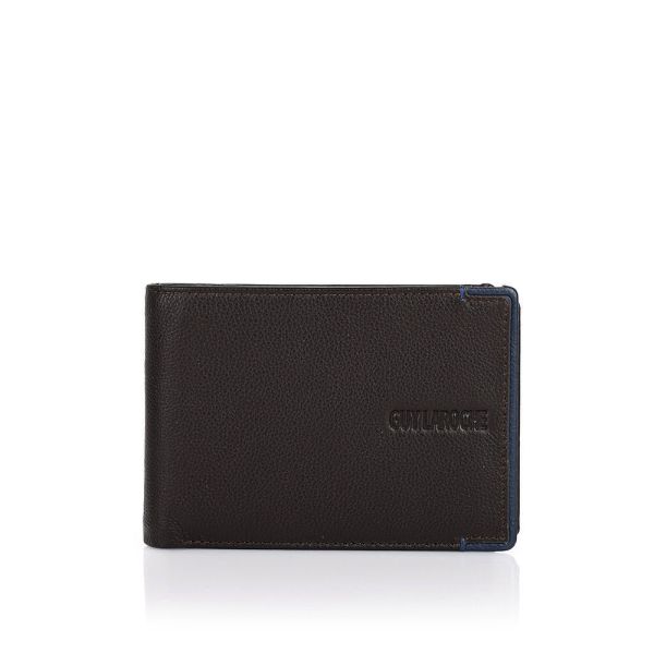Δερμάτινο Ανδρικό Πορτοφόλι Guy Laroche 38106 Dark Brown| RFID Προστασία, 5 Θέσεις Εγγράφων & 7 Θέσεις Καρτών