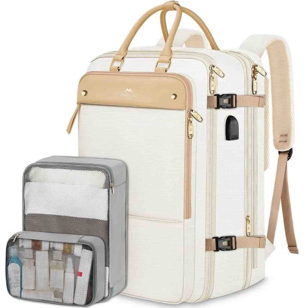 Σακίδιο Πλάτης Καμπίνας Matein 6131 Μπεζ – Travel Backpack 52L, Αδιάβροχο για Όλες τις Αεροπορικές