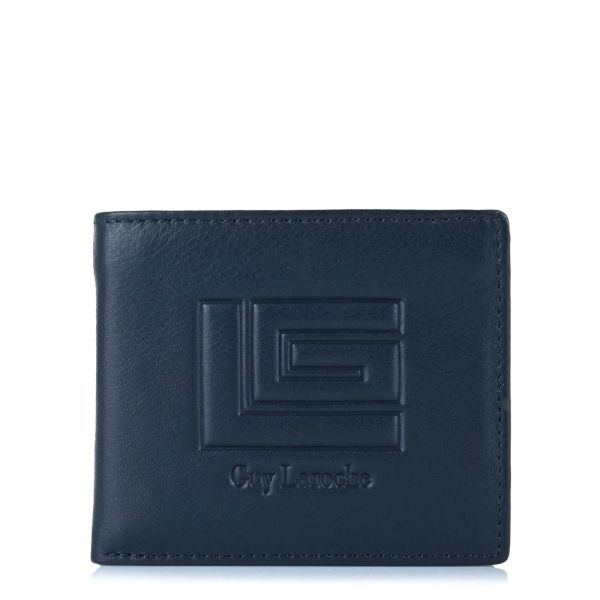 Μικρό Δερμάτινο Πορτοφόλι Guy Laroche 37509 Dark Blue | RFID Προστασία & Θέσεις Καρτών | Compact Design