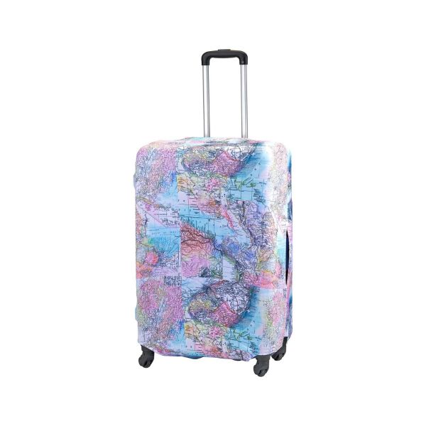 Κάλυμμα Μεσαίας Βαλίτσας RCM 36013-24 Multicolour Map – Ελαστικό Spandex για Βαλίτσες έως 69cm