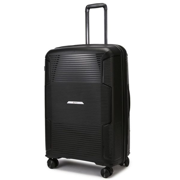 Μεγάλη Βαλίτσα 75.5x50x31.5/36 Cardinal 4006 Μαύρο 119L | Πολυπροπυλένιο με Αποσπώμενα Ροδάκια | Ιδανική για 23 Κιλά+