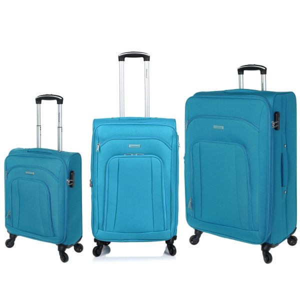 Σετ Βαλίτσες Τριάδα (S, M, L) Diplomat ZC444 SET3 Γαλάζιο – Επεκτάσιμες | Υφασμάτινες – Ελαφριές & Ανθεκτικές