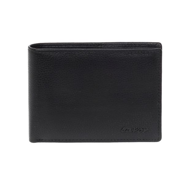 Δερμάτινο Ανδρικό Πορτοφόλι Lavor 1-6558 Μαύρο | RFID Προστασία & 8 Θήκες για Κάρτες