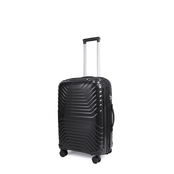 Βαλίτσα Καμπίνας 56.5x37x24.5/29.5 Cardinal 7000 Μαύρο | Χειραποσκευή από Πολυπροπυλένιο με Επέκταση & 4 Διπλά Ροδάκια
