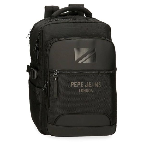 Ανδρικό Σακίδιο Πλάτης Pepe Jeans Bromley 7062441 Μάυρο – Laptop 15,6'', Θύρα USB, 2 Θήκες & Ανθεκτικότητα