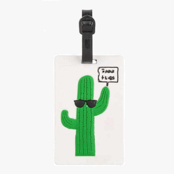 Ετικέτα Βαλίτσας Σιλικόνης Bartuggi 718-060605 White Cactus | Καρτελάκι Αποσκευών | Αναγνώριση από Εύκαμπτη