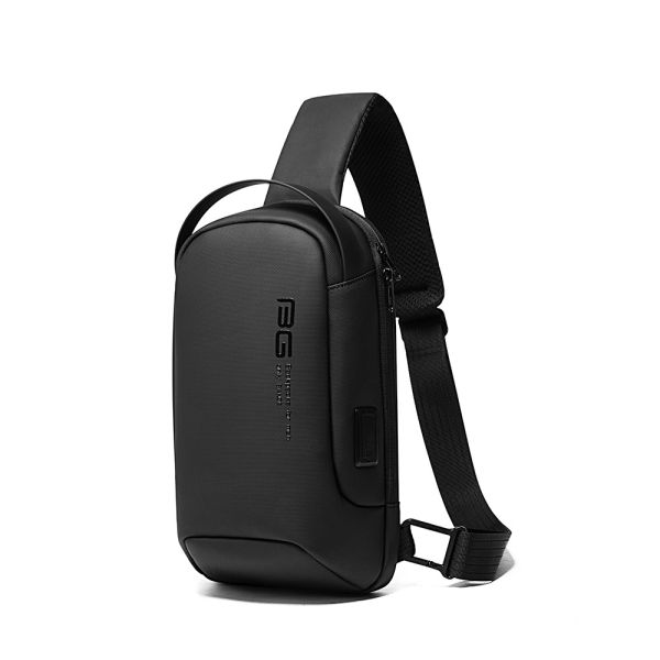 Τσαντάκι Ώμου Χιαστί Bange 7221 Μαύρο – Αδιάβροχο Crossbody με USB & Ιταλικό Design