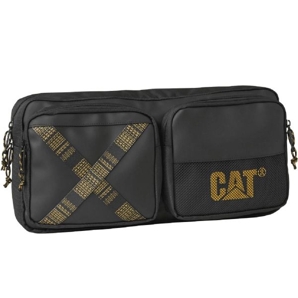 Ανδρικό Τσαντάκι Χιαστί Crossbody Μεγάλο Caterpillar 84165-01 Μαύρο – Αδιάβροχο για Tablet & Καθημερινή Χρήση