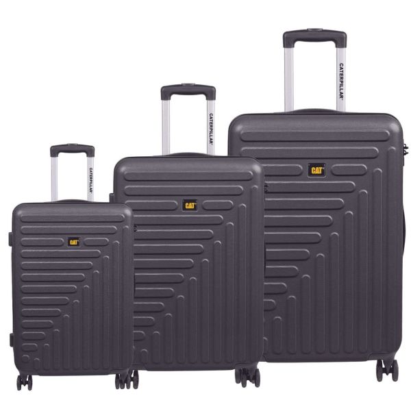 Σετ Βαλιτσών 3 Τεμαχίων Caterpillar Rockford 84683-01 Set3 Μαύρο – Καμπίνα + Μεσαία + Μεγάλη, με TSA & 4 Διπλούς Τροχούς