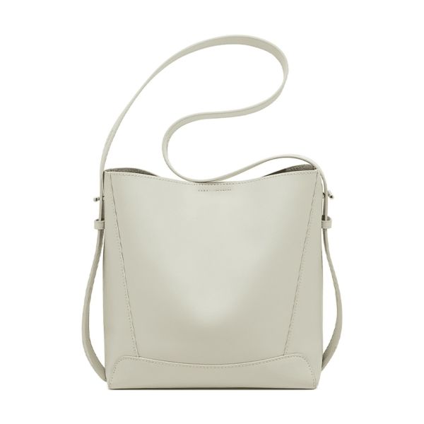 Δερμάτινη Γυναικεία Τσάντα Shopper Ώμου Foxer 9136015F Λευκό | Κομψή Τσάντα Με Αποσπώμενη Εσωτερική Θήκη (2-σε-1)