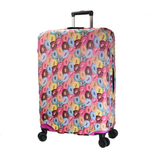 Κάλυμμα Βαλίτσας Μεγάλης Bartuggi 718-166080-2 Donuts Έως 77cm Ελαστικό Spandex – Κατά των Γρατζουνιών