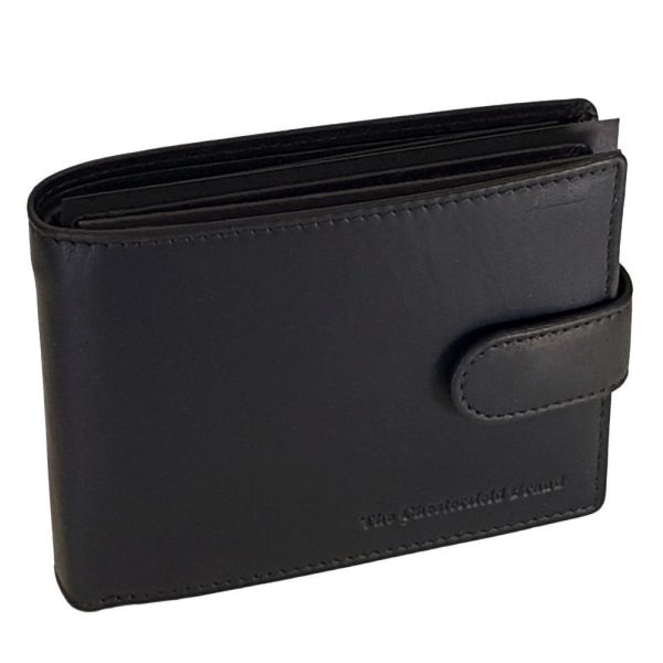 Ανδρικό Δερμάτινο Πορτοφόλι Chesterfield C08.051200 Μαύρο Curtis με RFID Προστασία – Δέρμα Wax Pull Up