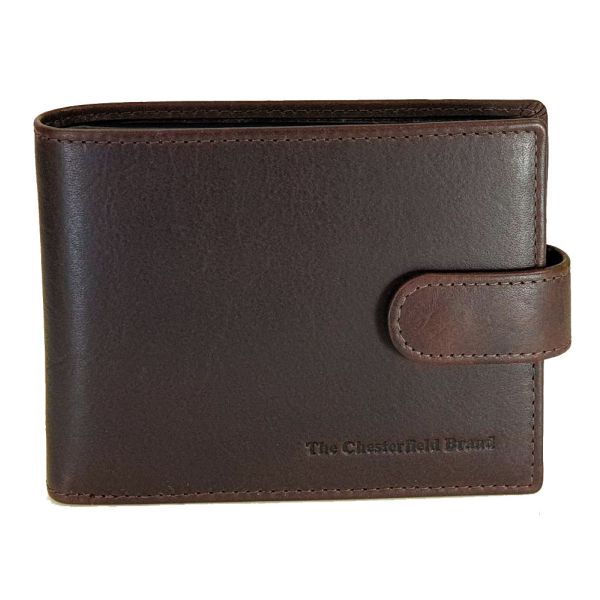 Ανδρικό Δερμάτινο Πορτοφόλι Chesterfield C08.051201 Καφέ Curtis με RFID Προστασία – Δέρμα Wax Pull Up