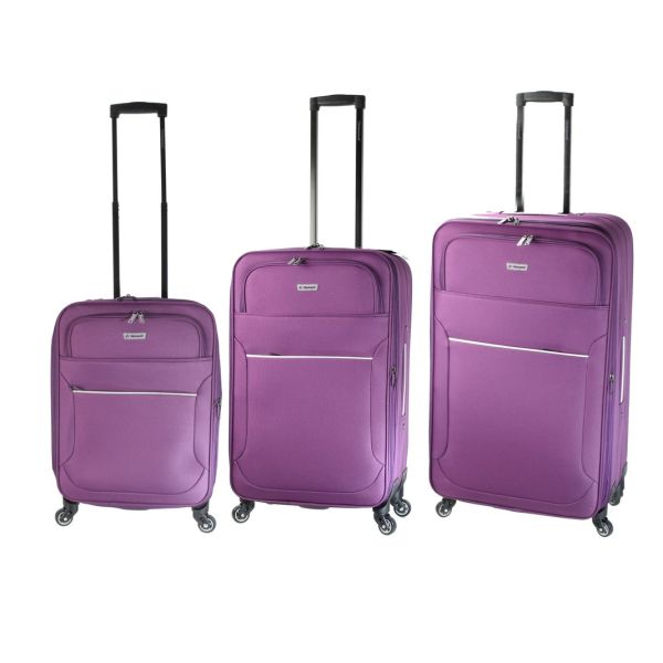 Σετ Βαλίτσες DIPLOMAT ZC3004 SET3 Μωβ – Καμπίνας, Μεσαία & Μεγάλη με 4 Ρόδες, Πλήρες Travel Set για κάθε ταξίδι