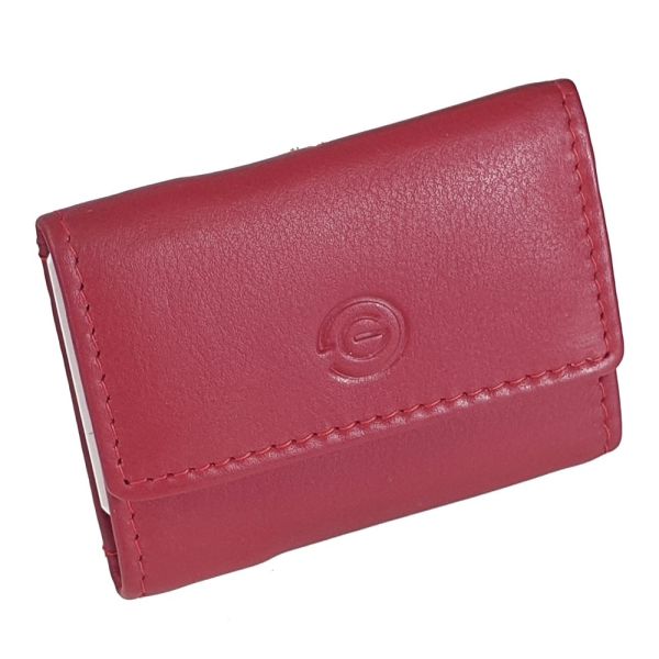 Μικρό Δερμάτινο Πορτοφόλι GINIS CG-406 Κόκκινο – RFID Προστασία – Με Θήκη για Χαρτονομίσματα & Κέρματα