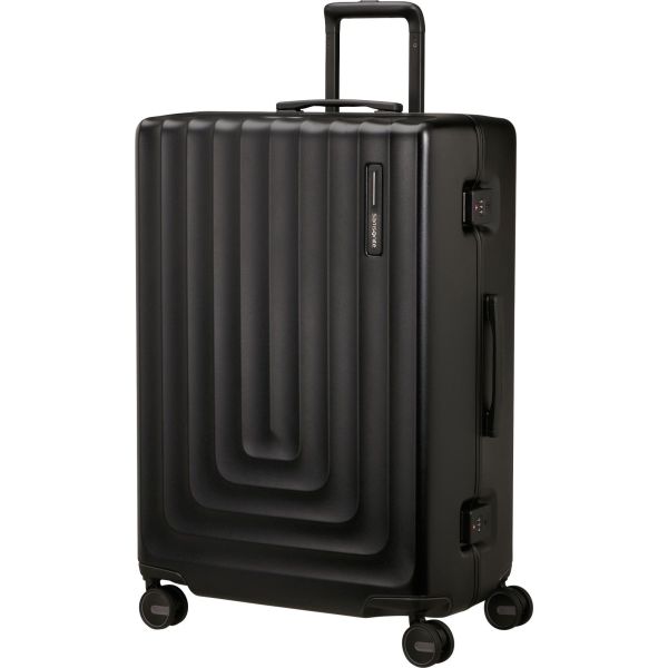 Premium Μεγάλη Βαλίτσα Samsonite Focus 154587 75εκ Μαύρη 91L | Polycarbonate & Πλαίσιο Αλουμινίου | Άνοιγμα με Κλιπ