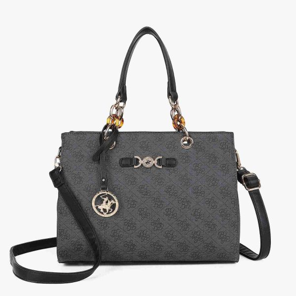 Κομψή Fashion Τσάντα Ώμου Beverly Hills Polo Club BH4661 με Εσωτερικό Χώρισμα (PU Leather) Mαύρο