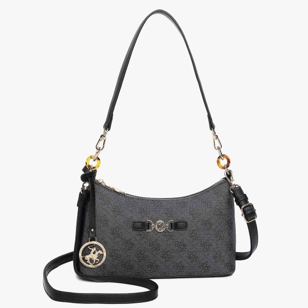 Premium Τσαντάκι Χιαστί από Οικολογικό Δέρμα (Day-to-Night) BEVERLY HILLS POLO CLUB BH-4664 Μαύρο