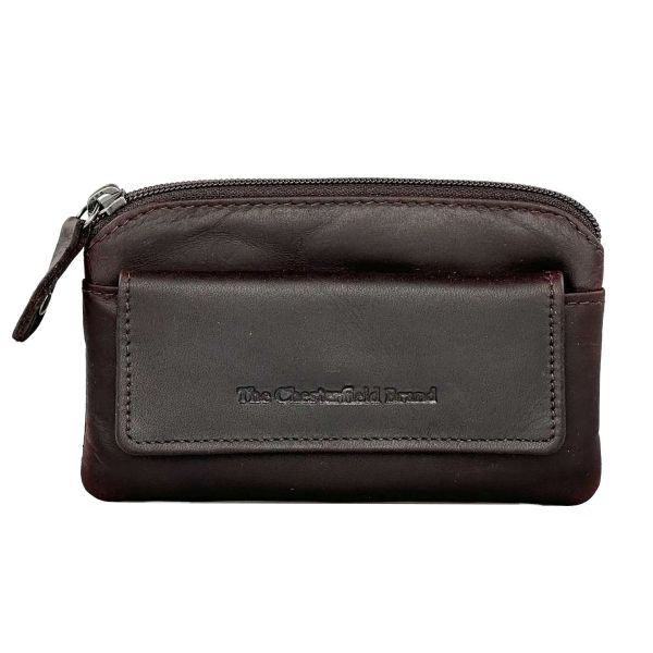Δερμάτινη Κλειδοθήκη Chesterfield C08.018601 Καφέ με Διπλό Κρίκο & Εξωτερική Θήκη – Key Holder