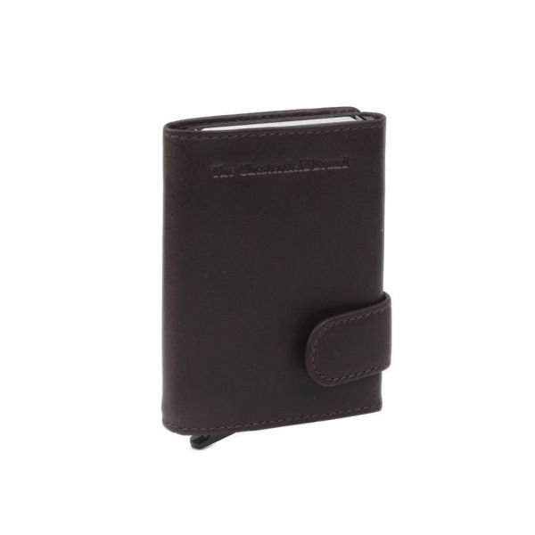 Δερμάτινη Μεταλλική Καρτοθήκη Chesterfield C08.038201 Καφέ με RFID Προστασία & Θέση για Χαρτονομίσματα – Premium