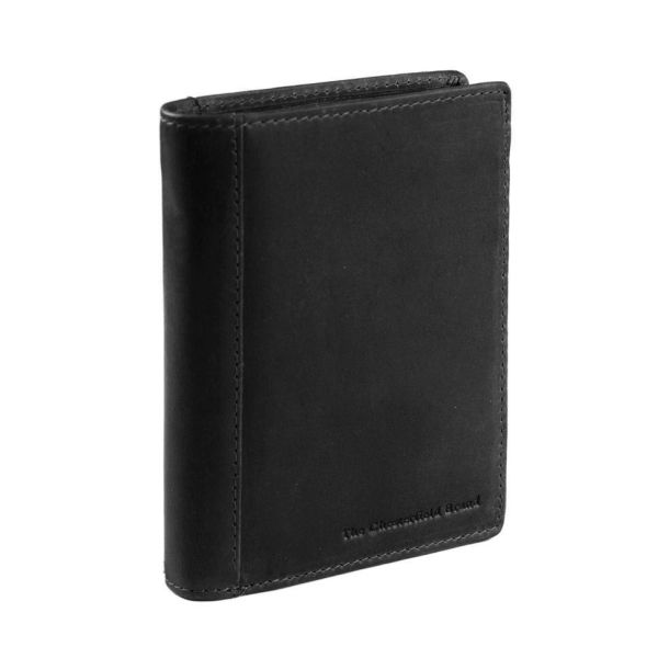 Ανδρικό Δερμάτινο Πορτοφόλι Chesterfield Ethel C08.040200 Μαύρο Όρθιο Vintage – Wax Pull Up με RFID Προστασία