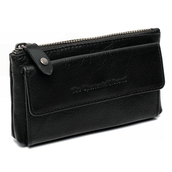 Δερμάτινη Κλειδοθήκη / Πορτοφολάκι Chesterfield C08.050900 Μαύρο Violette – Wax Pull Up Δέρμα