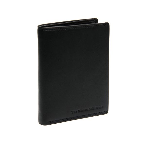 Δερμάτινο Ανδρικό Πορτοφόλι Όρθιο Chesterfield Hanson C08.052800 Μαύρο με RFID Προστασία – Premium Soft Nappa Δέρμα