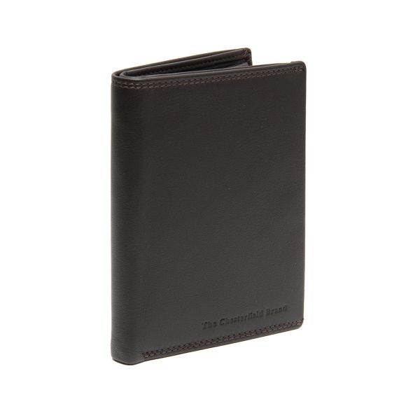 Δερμάτινο Ανδρικό Πορτοφόλι Όρθιο Chesterfield Hanson C08.052801 Καφέ με RFID Προστασία – Premium Soft Nappa Δέρμα
