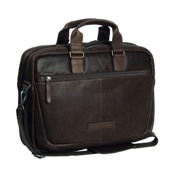 Δερμάτινη Επαγγελματική Τσάντα Chesterfield SETH C40.101001 Καφέ για Laptop 15.6” – Premium Business Class Design
