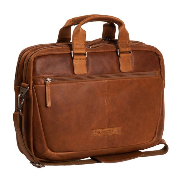 Δερμάτινη Επαγγελματική Τσάντα Chesterfield SETH C40.101031 Κονιάκ για Laptop 15.6” – Premium Business Class Design