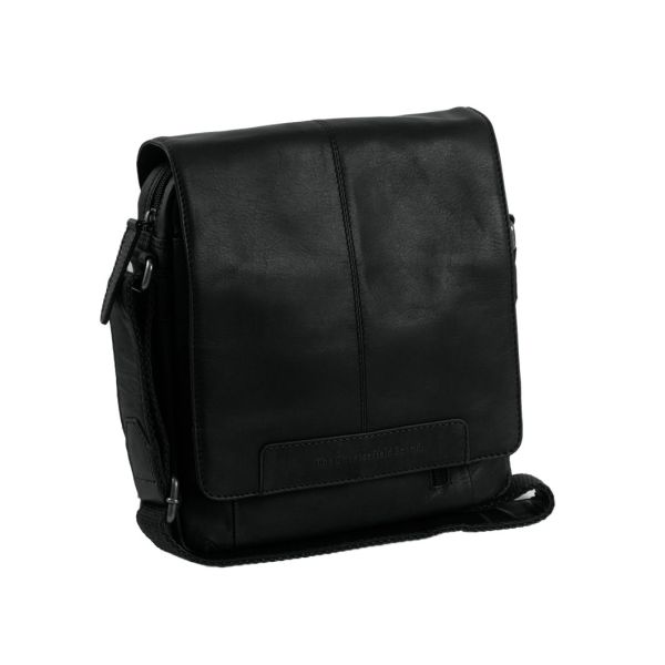 Ανδρικό Δερμάτινο Τσαντάκι Ώμου Chesterfield Remy C48.055000 Μαύρο – Premium, Κομψό με Καπάκι & Φερμουάρ