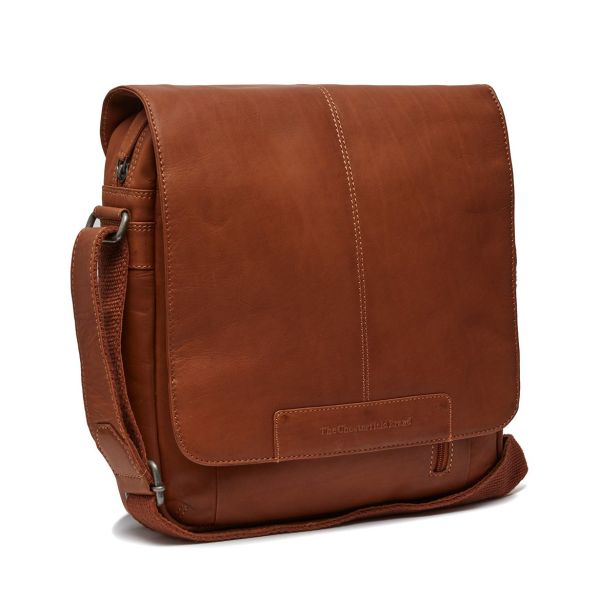 Δερμάτινο Τσαντάκι Ώμου Μεγάλο Chesterfield Raphael C48.055131 Κονιάκ – Premium Pull-Up Δέρμα με Θήκη Tablet