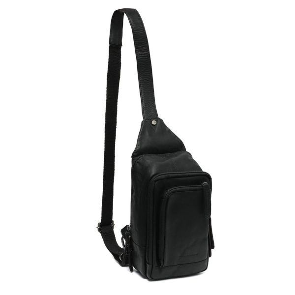 Δερμάτινο Τσαντάκι Χιαστί / Crossbody Chesterfield Riga C58.028400 Μαύρο – Premium Pull-Up Δέρμα με Πολλαπλές Θήκες