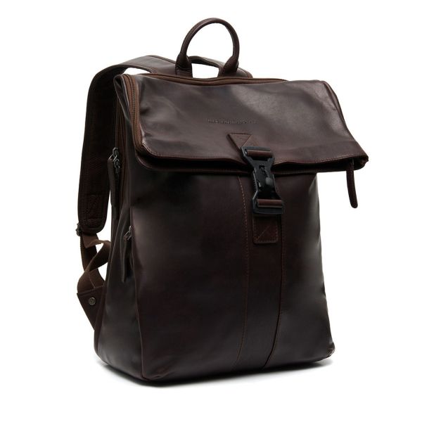 Δερμάτινο Επαγγελματικό Σακίδιο Πλάτης Chesterfield Savona C58.032201 Καφέ | Roll Top, Θήκη Laptop 15