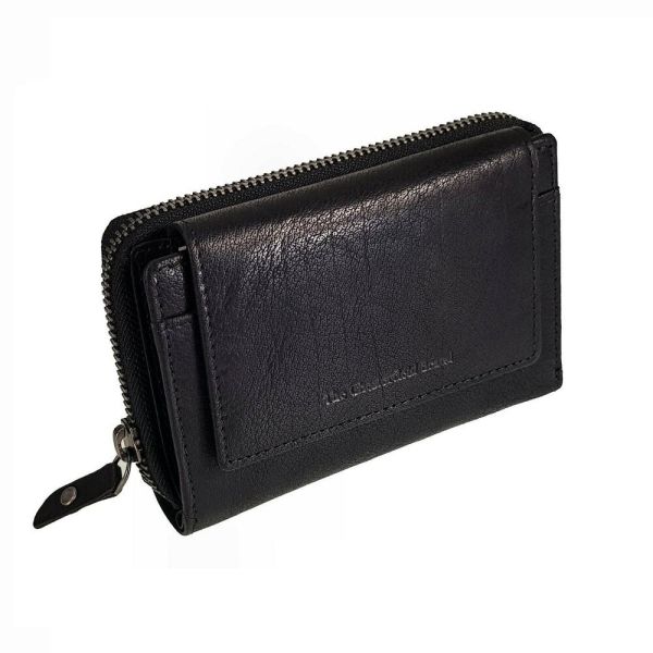 Γυναικείο Δερμάτινο Πορτοφόλι Chesterfield Hanoi C08.037200 Μαύρο με RFID Προστασία – Premium Wax Pullup Δέρμα