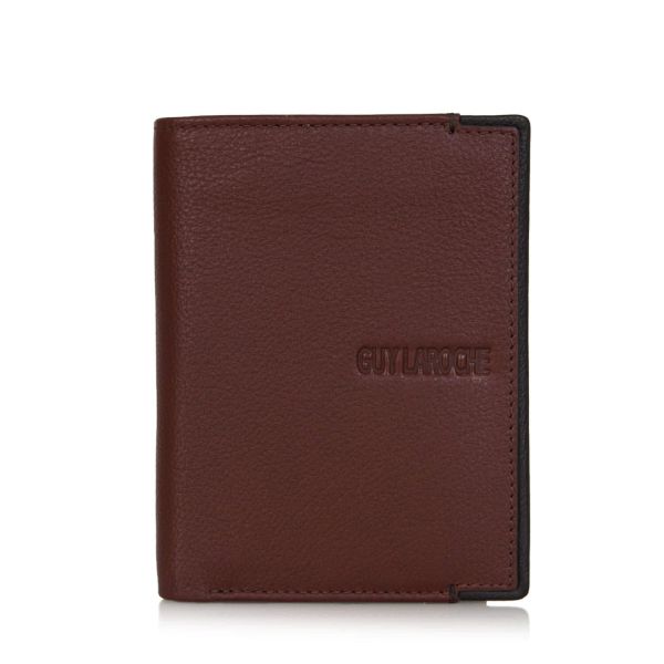 Δερμάτινο Ανδρικό Πορτοφόλι Όρθιο Guy Laroche 38108 Light Brown | RFID Προστασία, 6 Κάρτες & 4 Θέσεις Εγγράφων