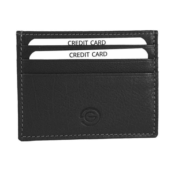 Δερμάτινη Καρτοθήκη Τσέπης Ginis CG-325 Μαύρο| Slim με RFID Προστασία & 5 Θέσεις Καρτών